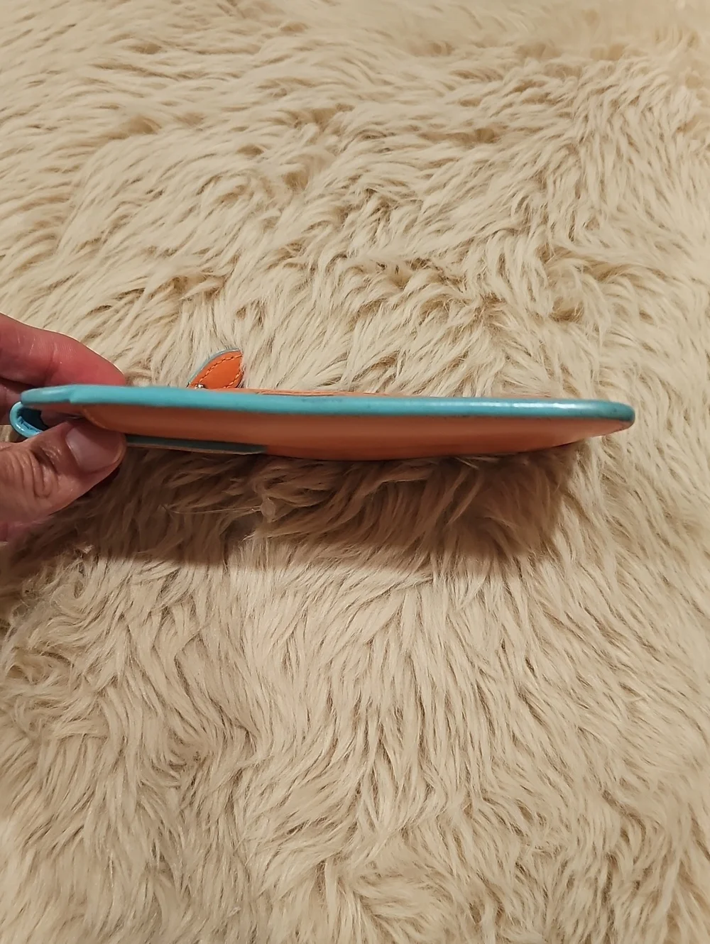 Lodis Salmon & Teal Card Holder Zip Wallet